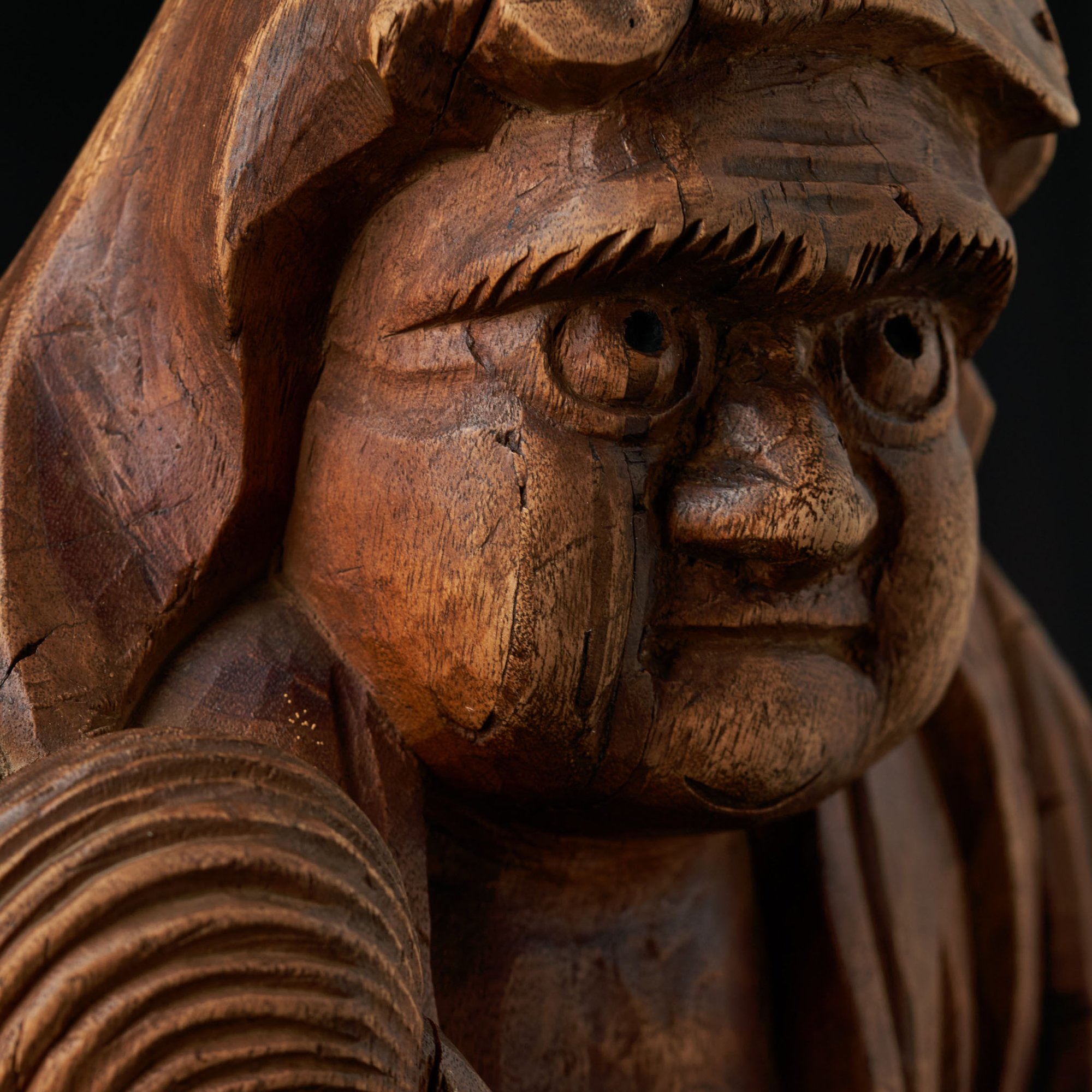 DARUMA木製彫刻 置物 約30cm DARUMA WOOD CARVING STATUE | GAKUSEIBOOKS